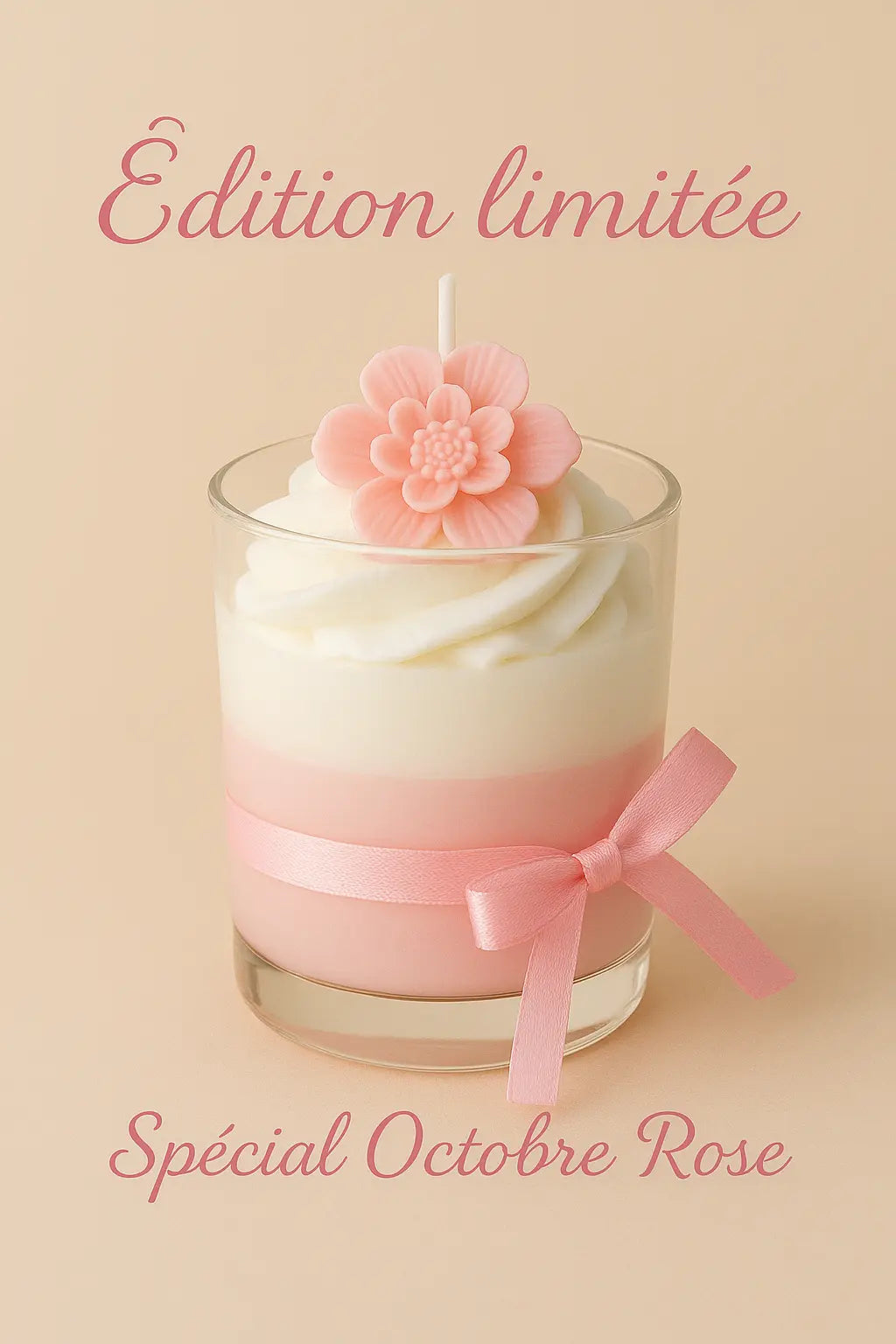 Bougie Éclat solidaire (octobre rose) - PRÉCOMMANDE Mes plaisirs parfumés