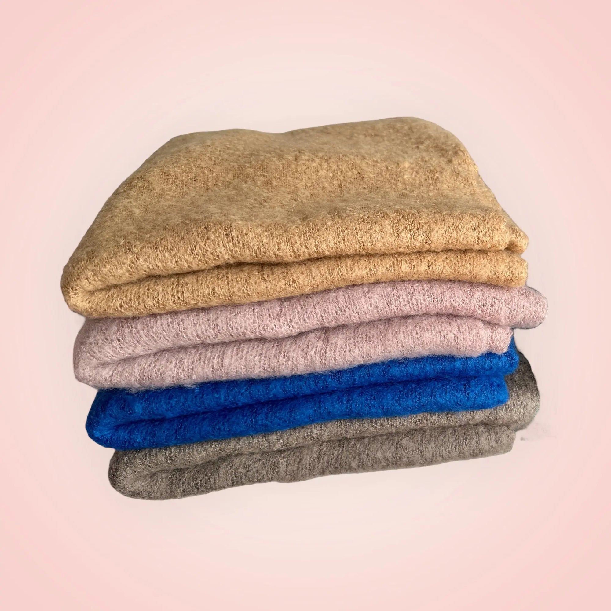 Écharpe femme 30% laine – Chaude & élégante (rose, bleu, taupe, camel) Mes plaisirs parfumés