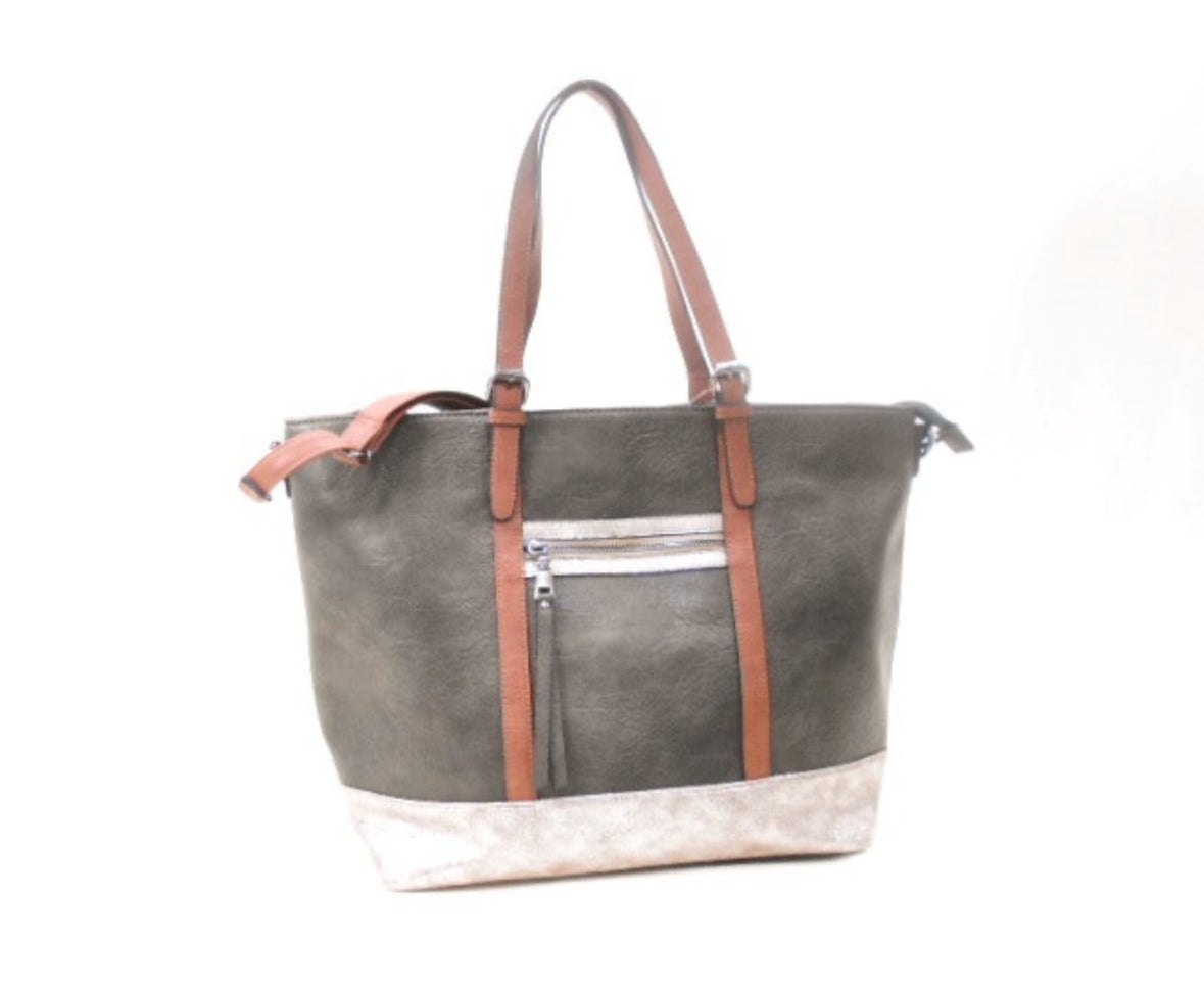 Grand sac  main kaki Mes plaisirs parfumés