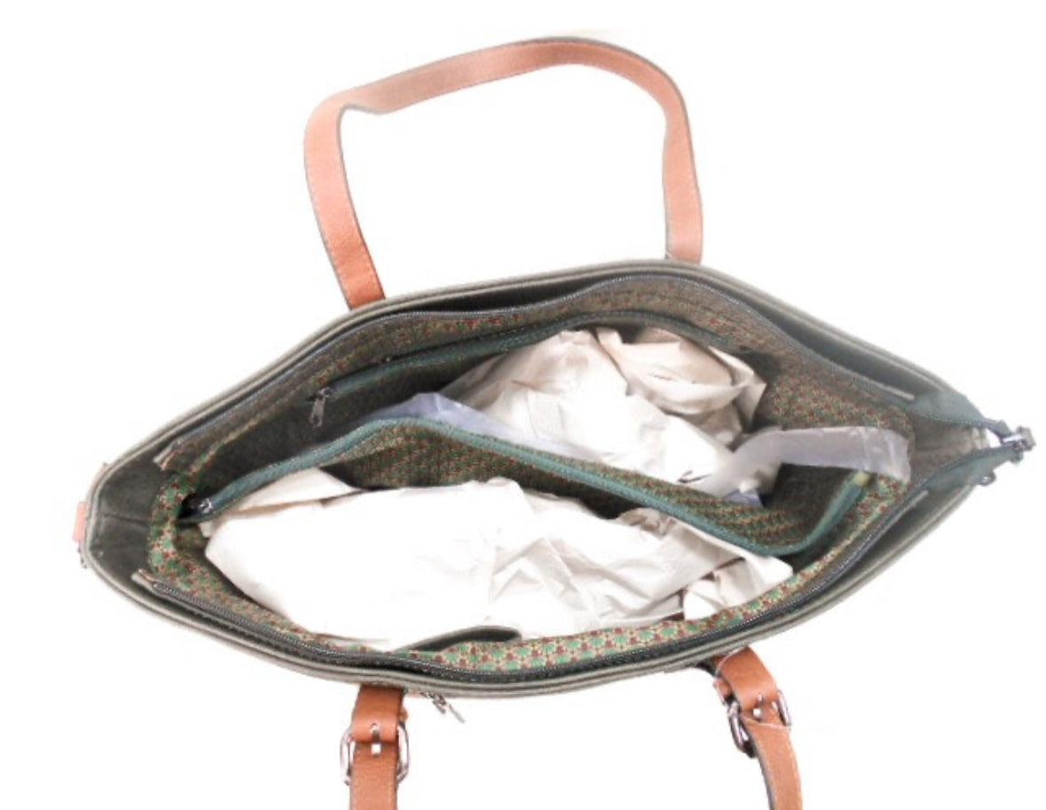 Grand sac  main kaki Mes plaisirs parfumés