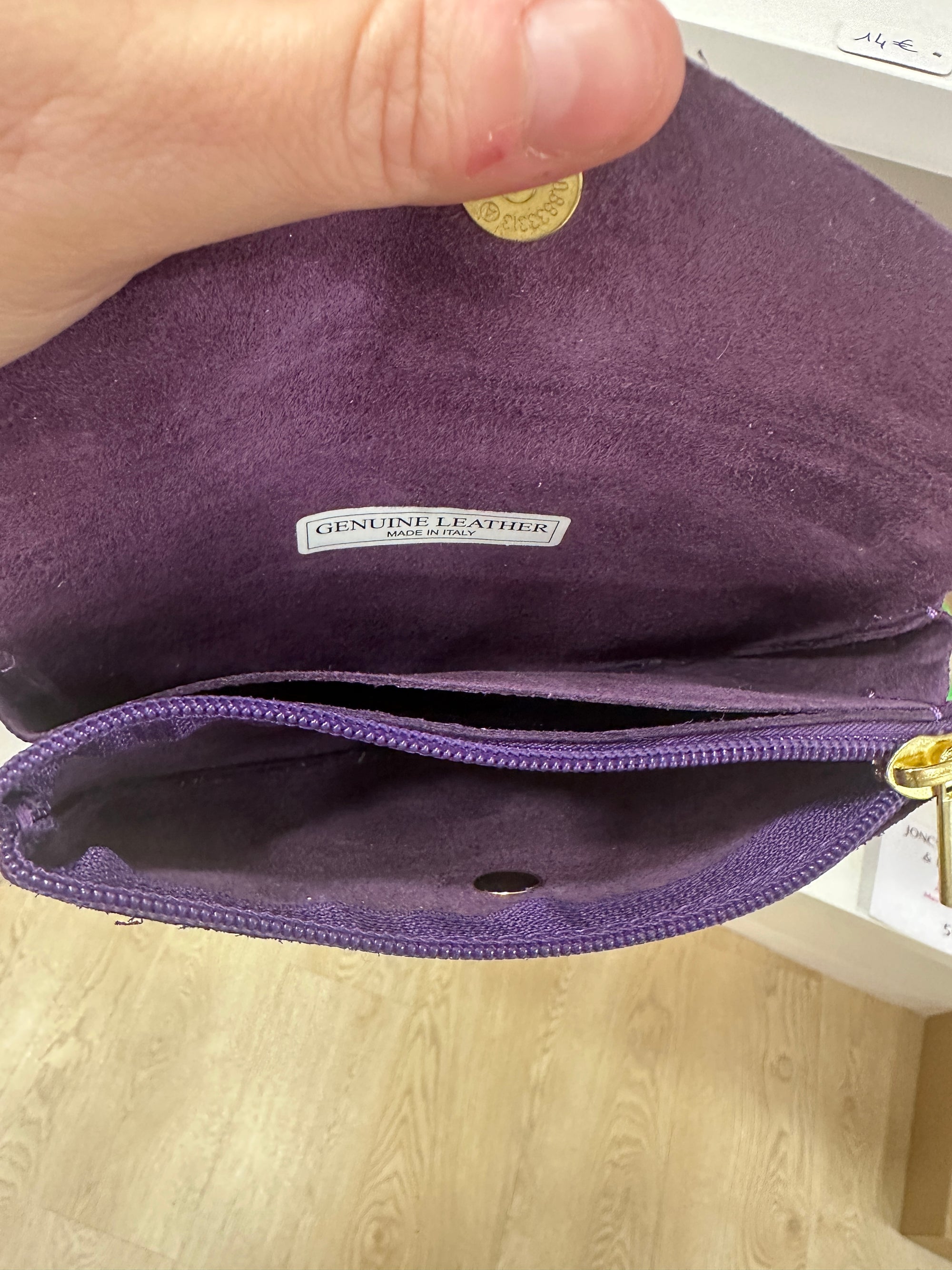 Portefeuille en cuir irisé