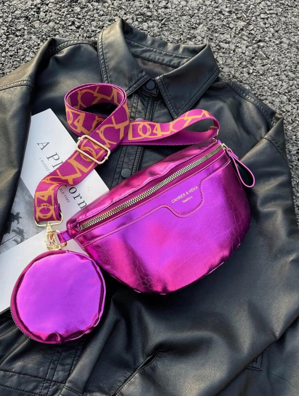 Sac banane métallisé + porte-monnaie assorti Mes plaisirs parfumés